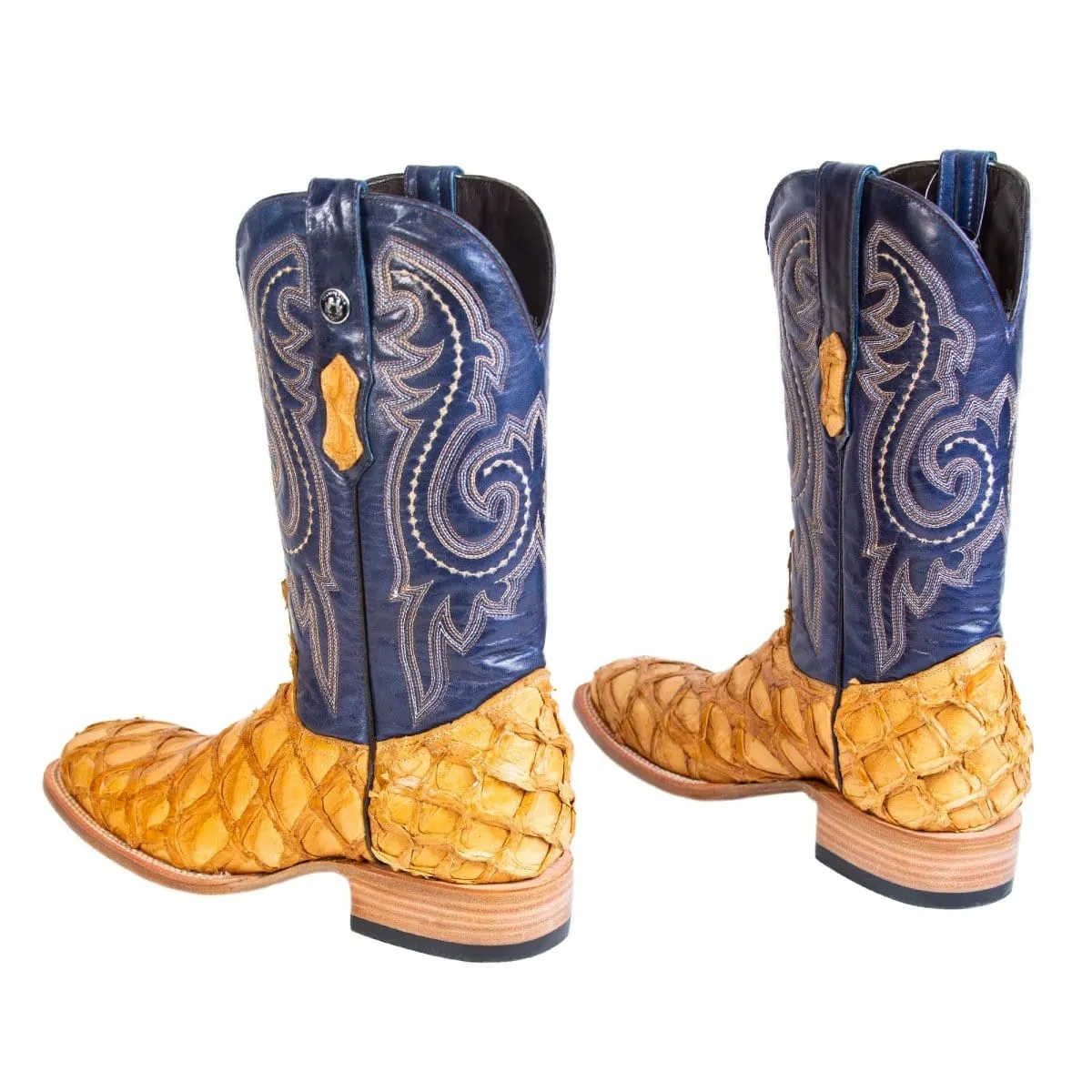 Tanner Mark Men's Genuine Monster Fish Square Toe Boots Buttercup TMX201318