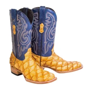 Tanner Mark Men's Genuine Monster Fish Square Toe Boots Buttercup TMX201318
