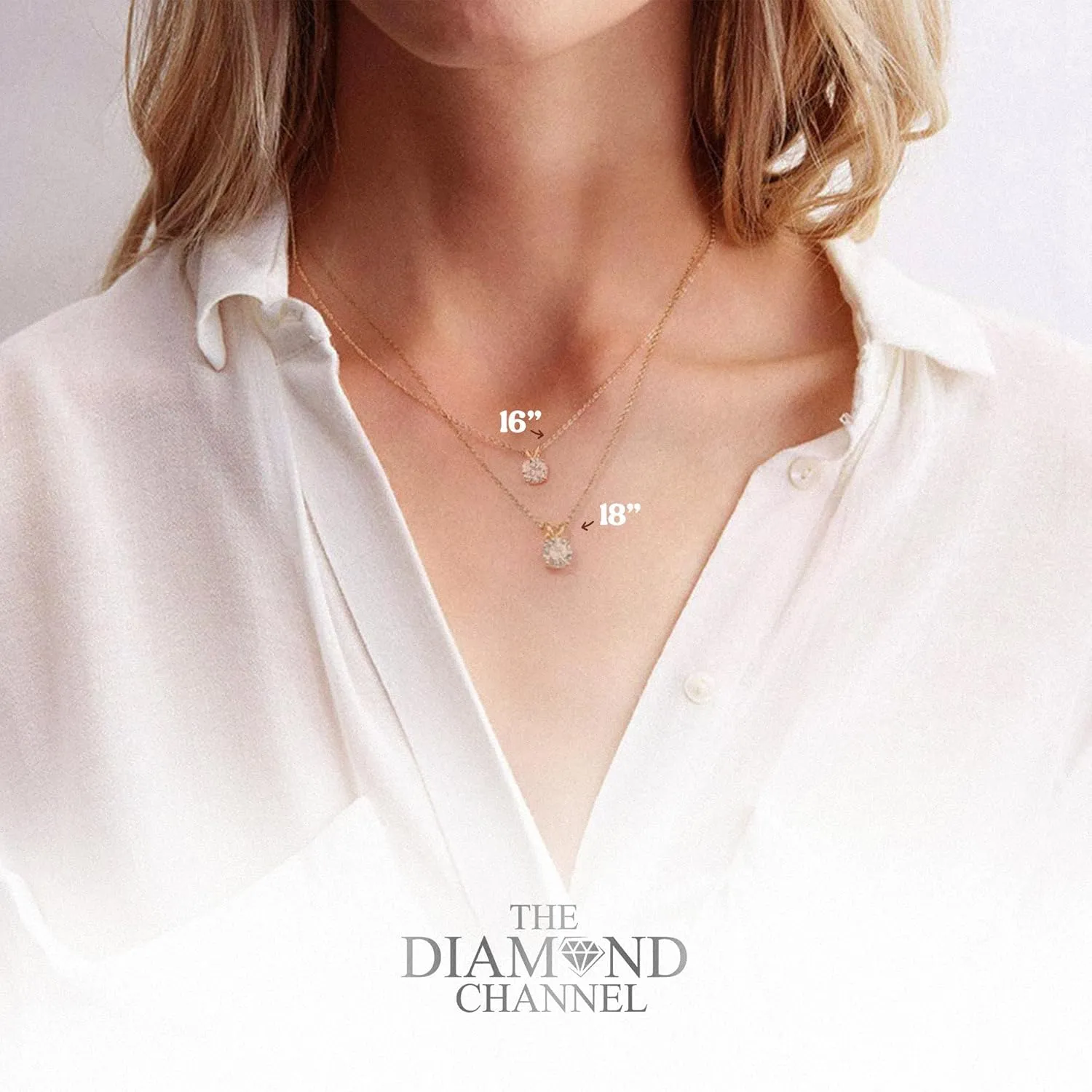 The Diamond Channel Certified LAB GROWN 0.25-2.00ct Diamond Necklace for Women, 14 Karat Solid Gold 4-Prong Diamond Necklace, Gold Diamond Necklace For Women (F-G Color, VS1-VS2 Clarity)