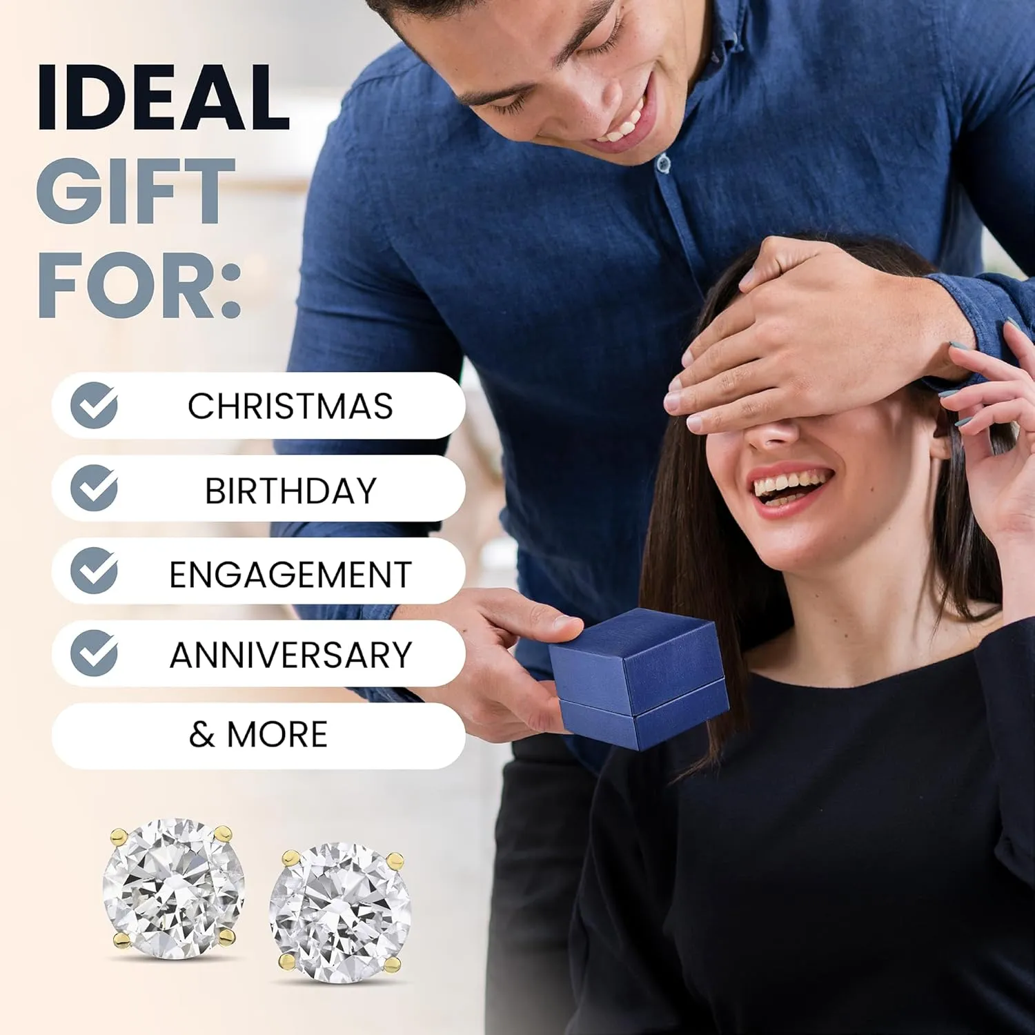 The Diamond Channel Certified LAB GROWN 0.25-2.00ct Diamond Necklace for Women, 14 Karat Solid Gold 4-Prong Diamond Necklace, Gold Diamond Necklace For Women (F-G Color, VS1-VS2 Clarity)