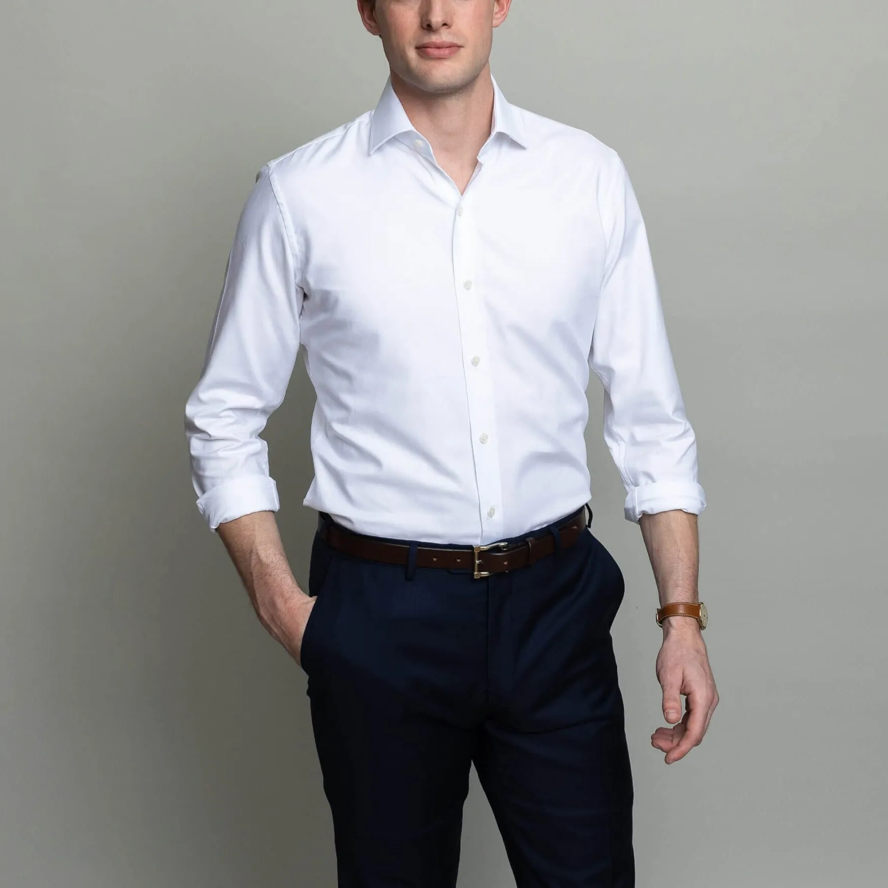 The White Korte Non Iron Oxford Custom Shirt