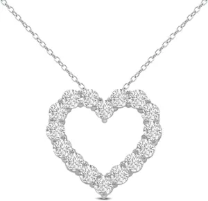 TimeLess Classics 14K Gold Lab Grown Diamond Heart Neckalce Pendant For Women From 0.50-2 CTW | Color E-F | Clarity VS1-VS2