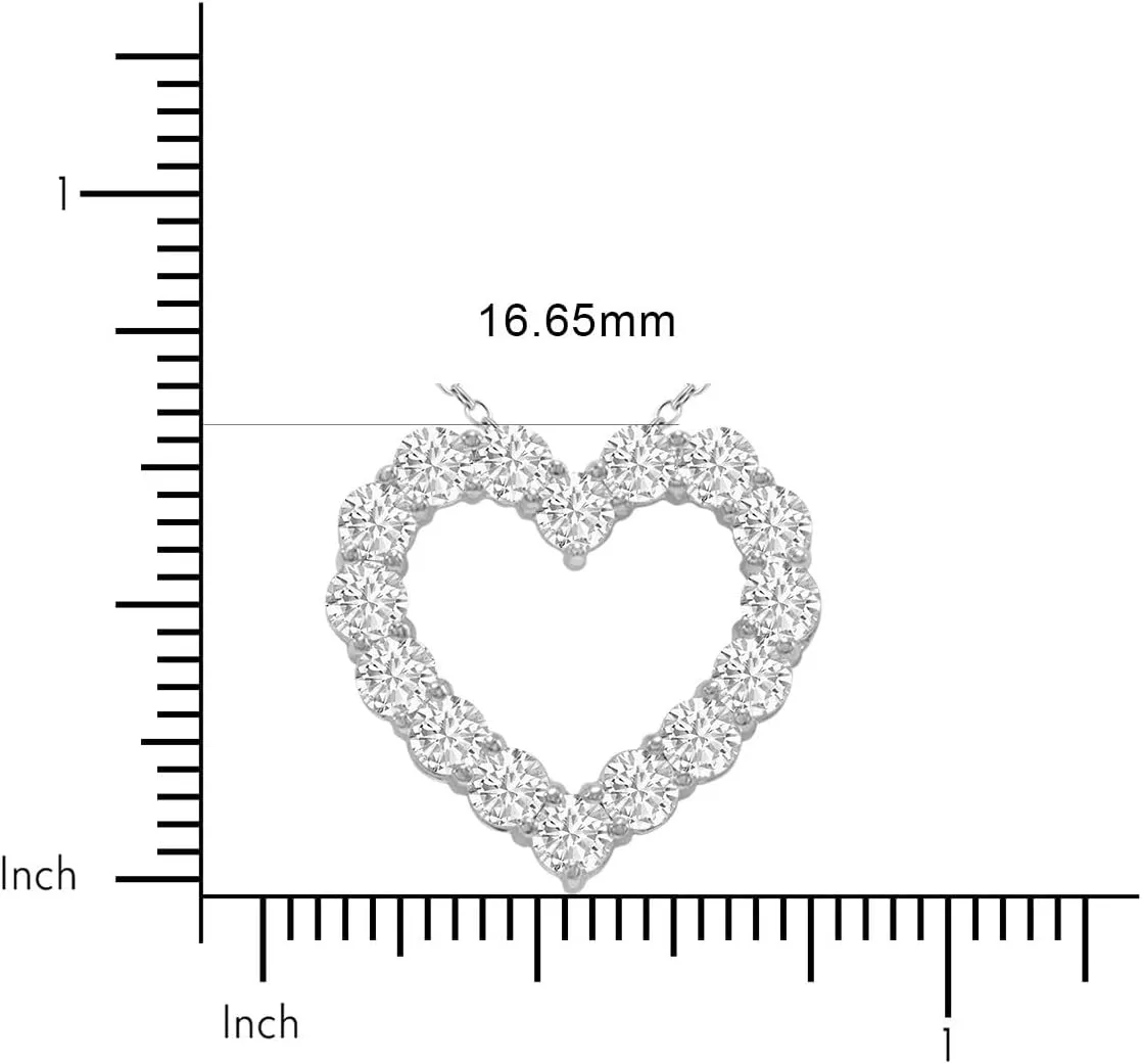 TimeLess Classics 14K Gold Lab Grown Diamond Heart Neckalce Pendant For Women From 0.50-2 CTW | Color E-F | Clarity VS1-VS2