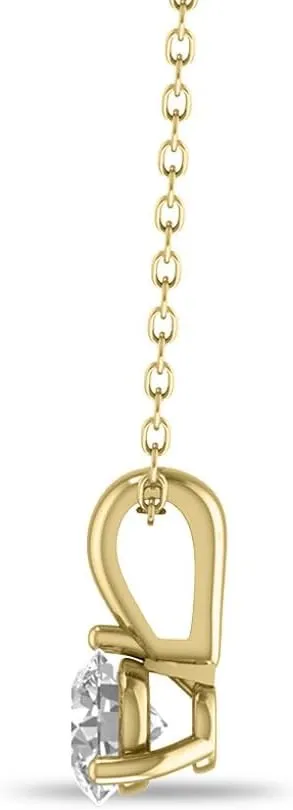 TimeLess Classics Women's 3-Prong Set Round Cut Lab Grown Solitaire Diamond Pendant Necklace in 14K Gold (Available From 0.25-3 CTW)