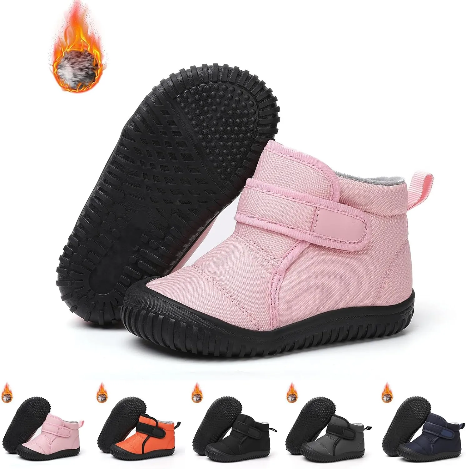 Toddler Winter Snow Boots Boys Girls Cold Weather Baby Faux Fur Shoes Toddler Soft Bottom Breathable Shoes Girls