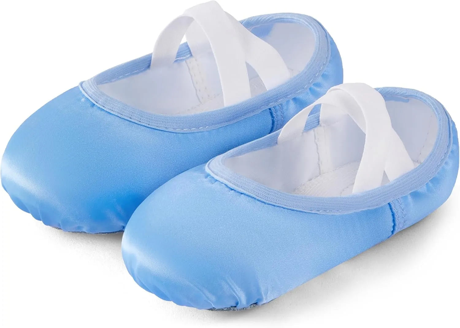 TRIPLE DEER Ballet Shoes for Girls, Satin Dance Practice Slippers Split Soft Leather Flat Sole Yoga Gymnastics Shoes (Toddler/Little/Big Kid)
