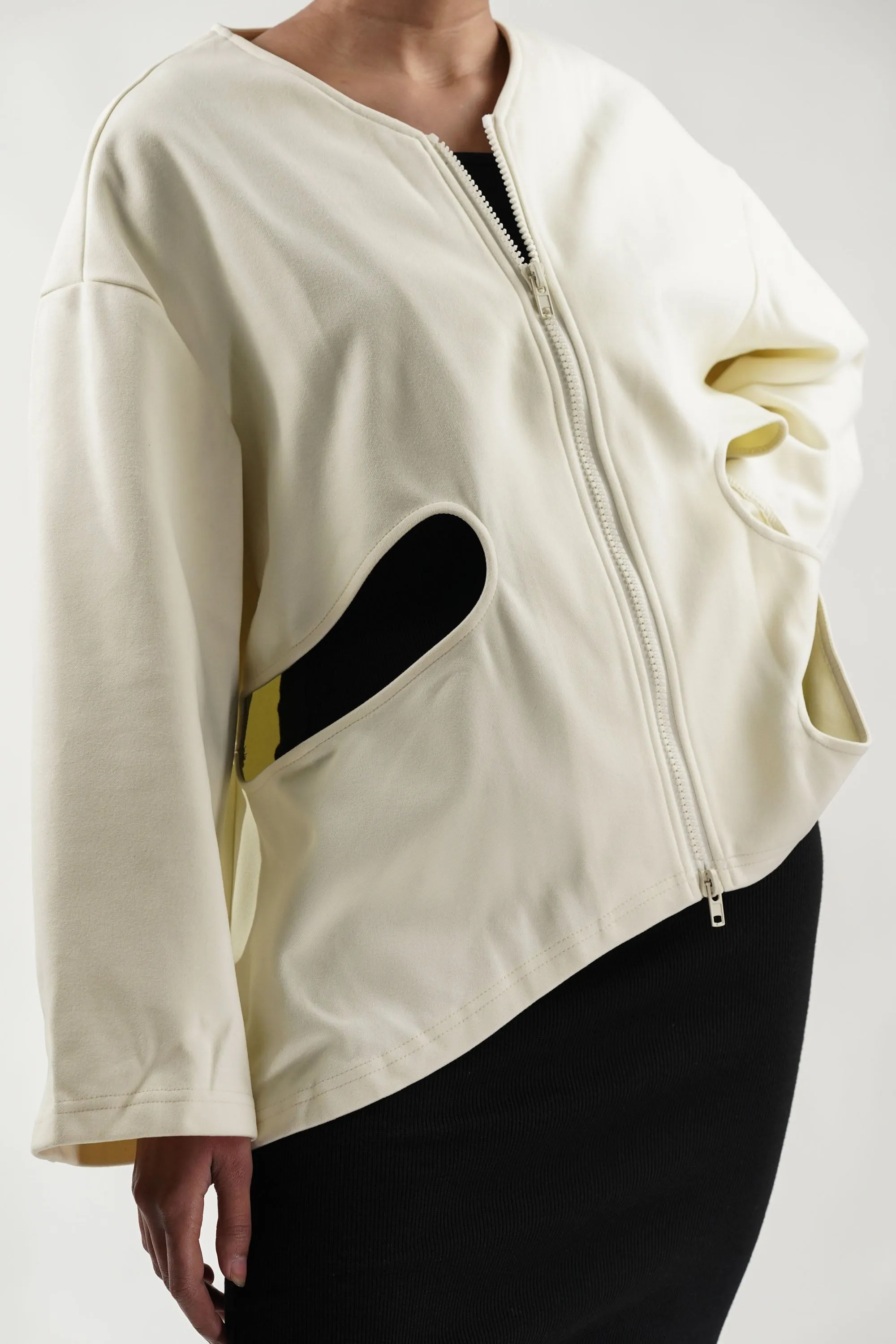 Velour Creme cutout jacket