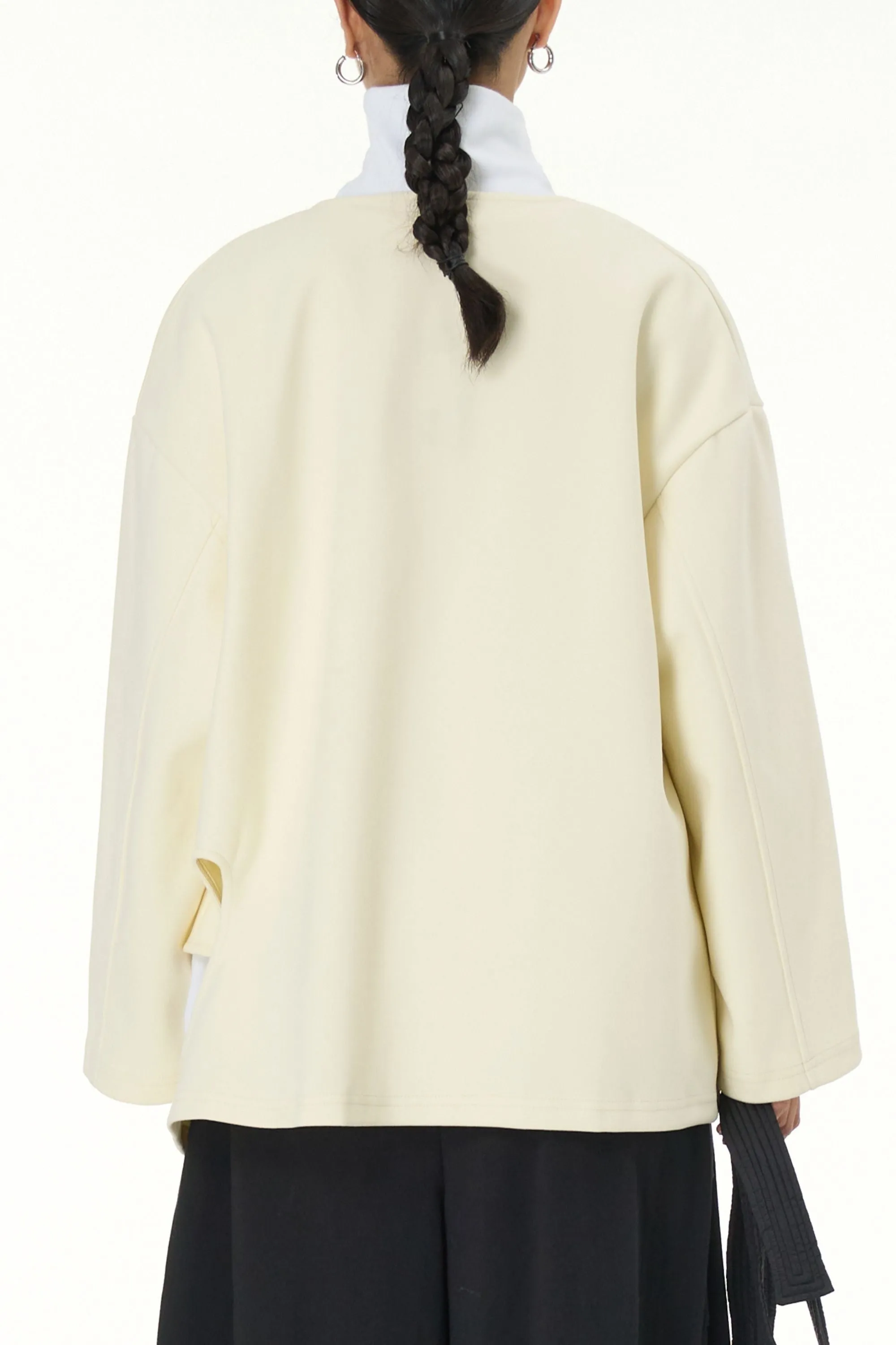 Velour Creme cutout jacket
