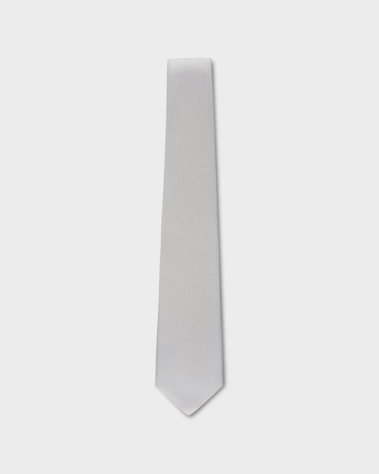 White Microtexture Silk Tie