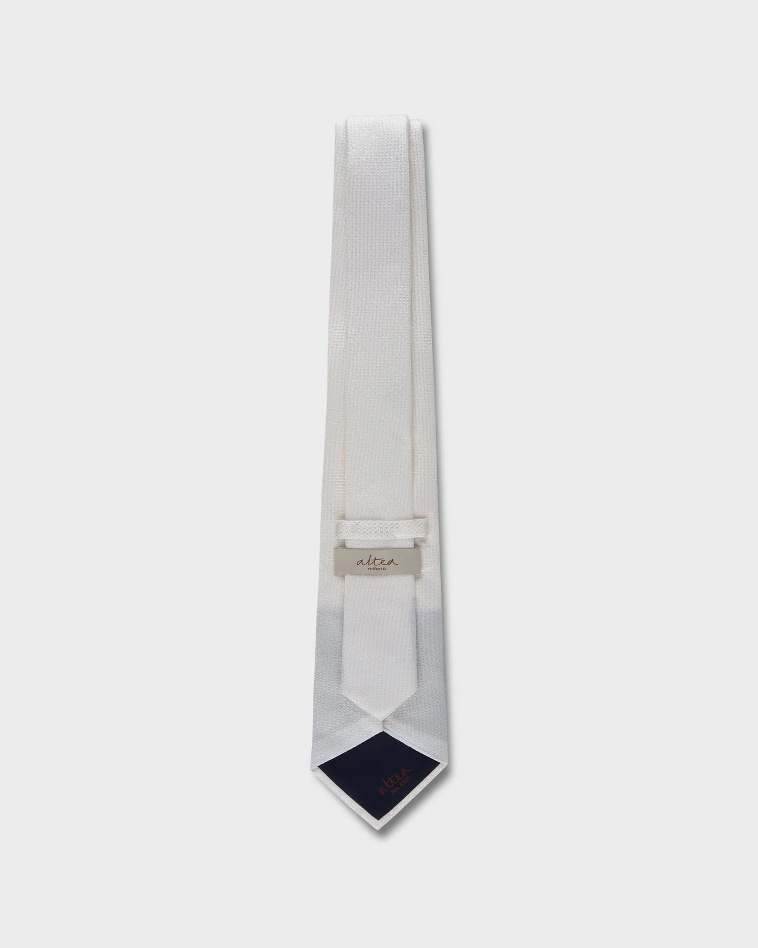 White Microtexture Silk Tie