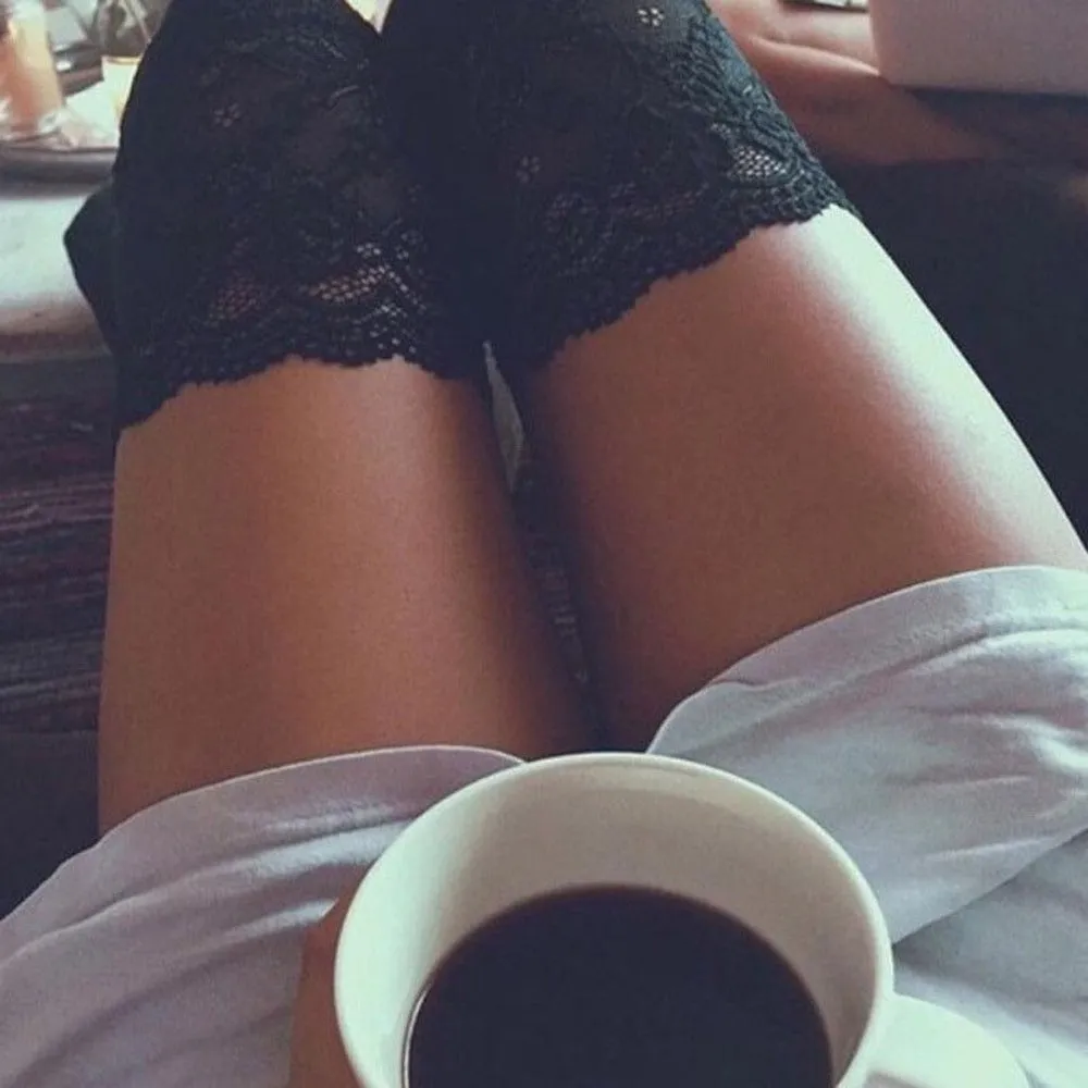 women wintertime overknee socks cable knitted lacetop cozy stockings ✈️ free.shipping