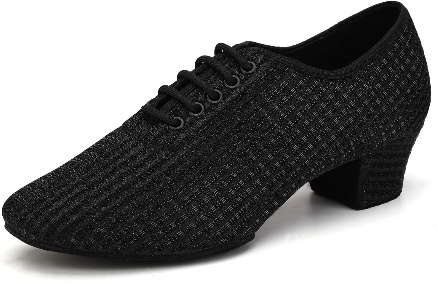 Women's Ballroom Dance Shoes Closed Toe Lace up Low Heel Latin Tango Professional Teaching Practice Dance Shoes,Model LHD-301-3cm Heel