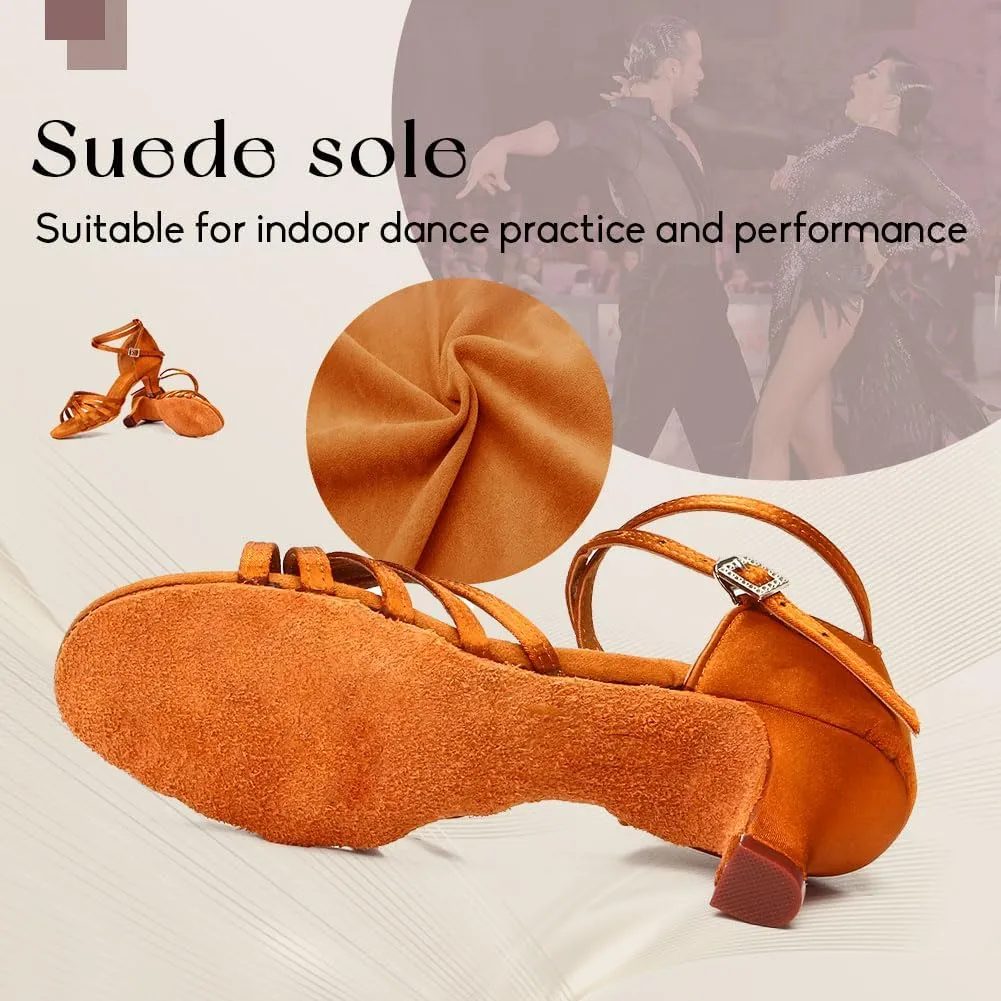 YKXLM Ballroom Latin Dance Shoes for Women Salsa Tango Practice Dancing Shoes 2 Inch Heel