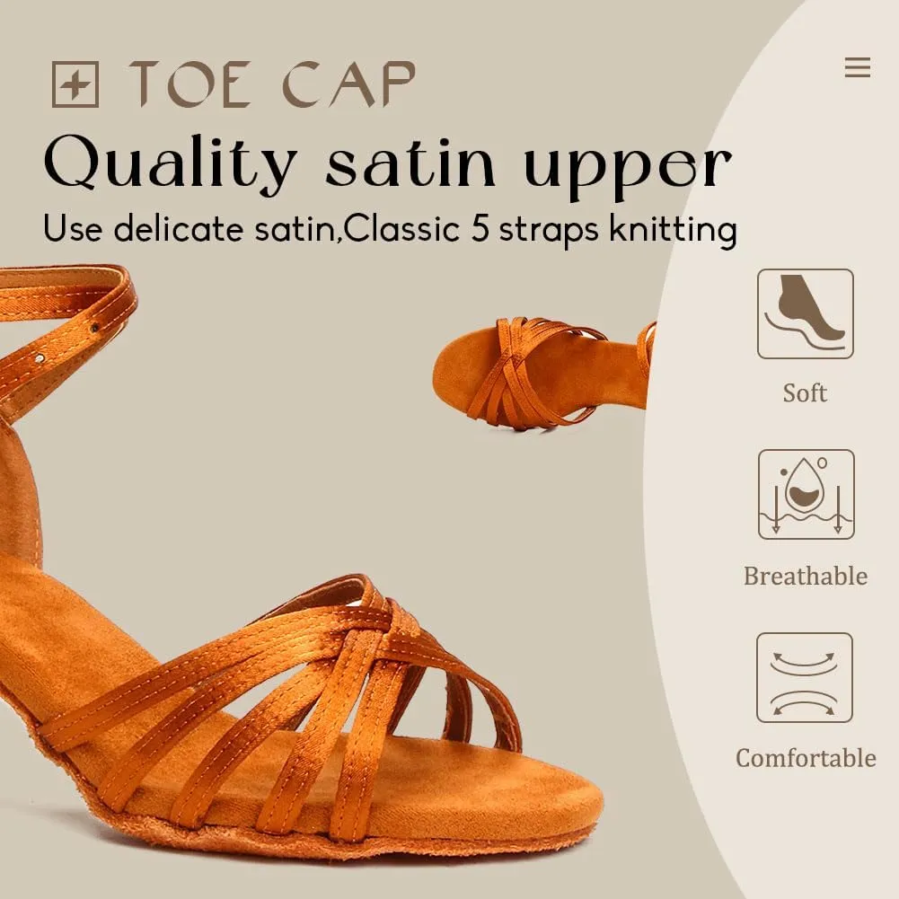 YKXLM Ballroom Latin Dance Shoes for Women Salsa Tango Practice Dancing Shoes 2 Inch Heel