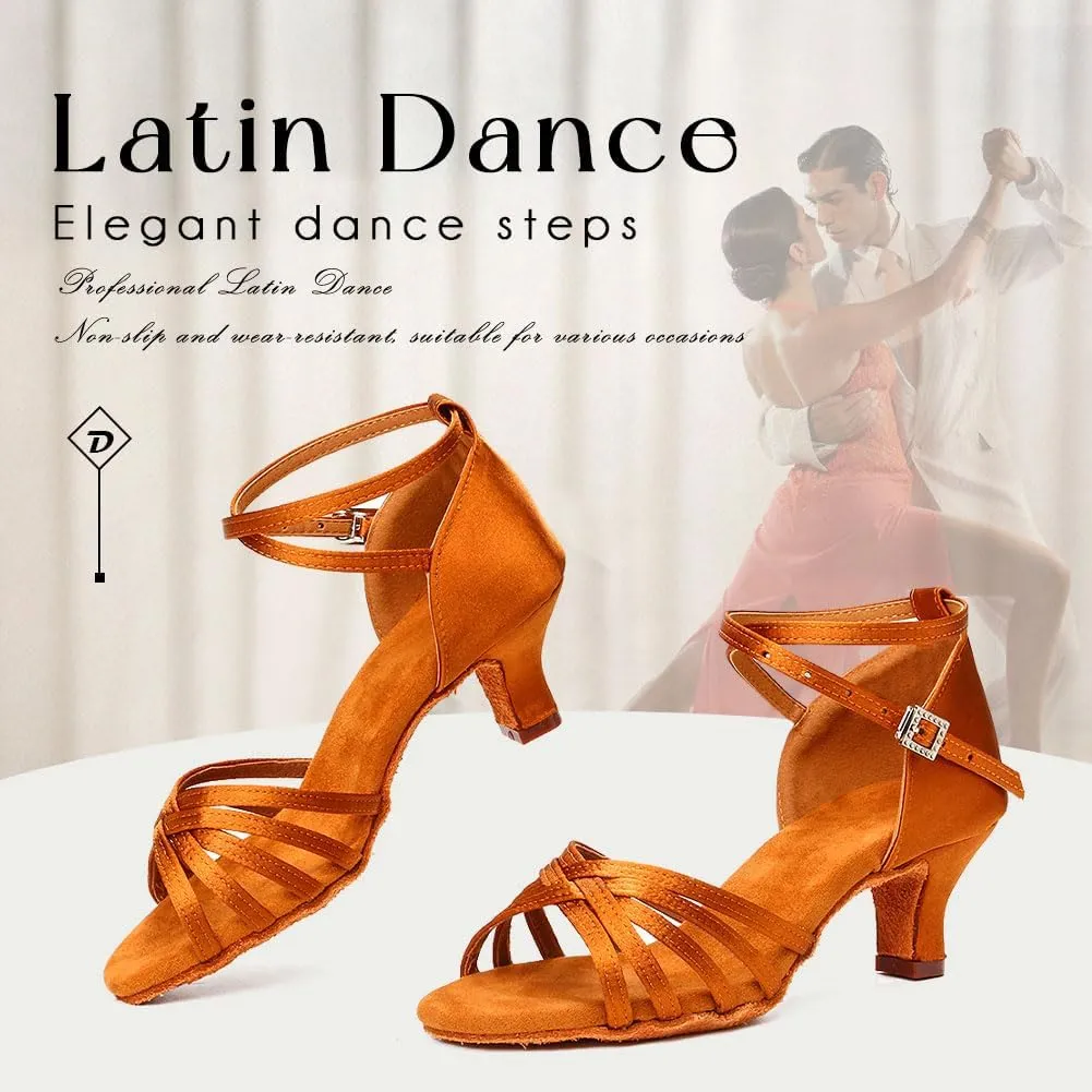 YKXLM Ballroom Latin Dance Shoes for Women Salsa Tango Practice Dancing Shoes 2 Inch Heel